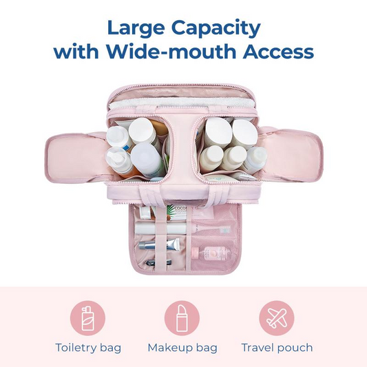 Gravelreign Crush 4-in-1 Puffy Multi-Functional Toiletry Bag for Women – Large Capacity Travel Organizer with 4 Compartments Outdoorfun Makeup Pouch SpringStatements