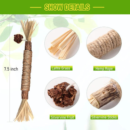 Mresio®🔥😻 Cat Toys Chew Rope & Silvervine Sticks for Bored Indoor Adult Cats