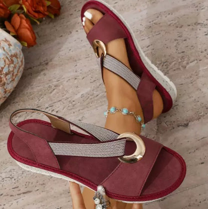 Skylar | Flat Sandals With Metal Buckle