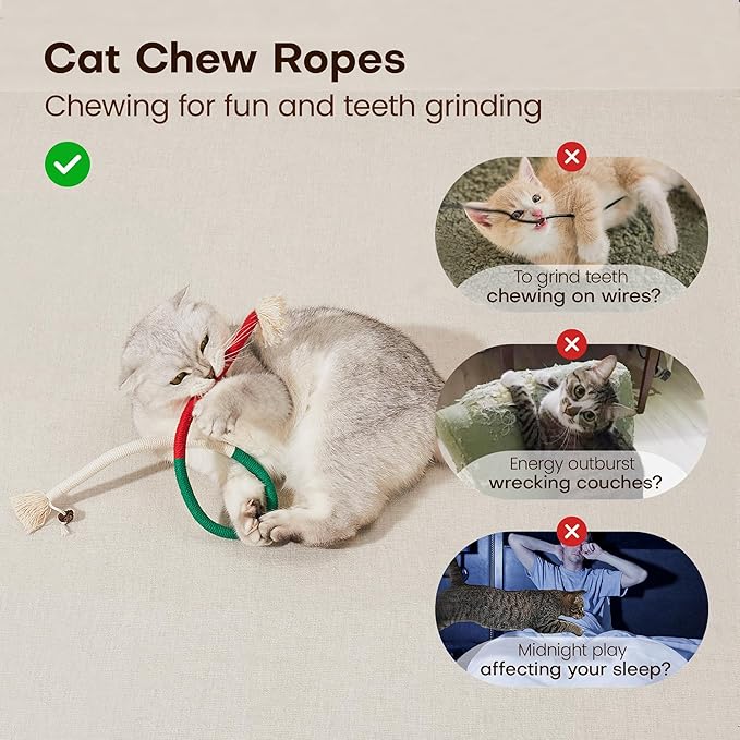 Mresio®🔥😻 Cat Toys Chew Rope & Silvervine Sticks for Bored Indoor Adult Cats