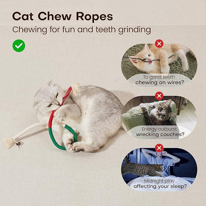 Mresio®🔥😻 Cat Toys Chew Rope & Silvervine Sticks for Bored Indoor Adult Cats