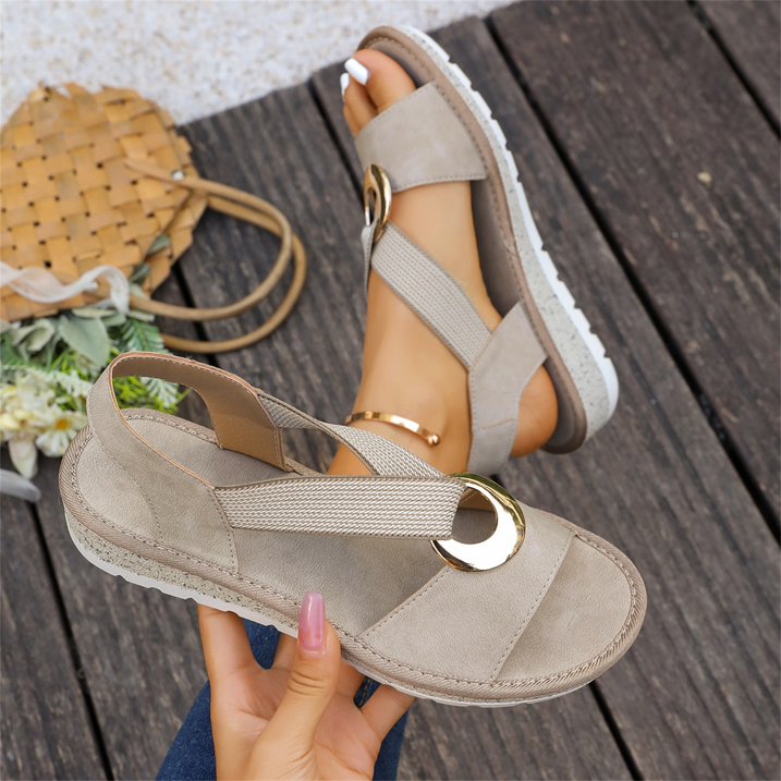 Skylar | Flat Sandals With Metal Buckle