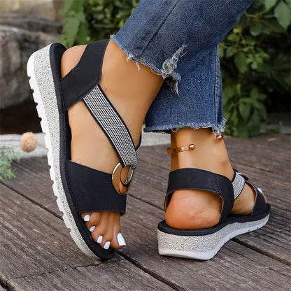 Skylar | Flat Sandals With Metal Buckle