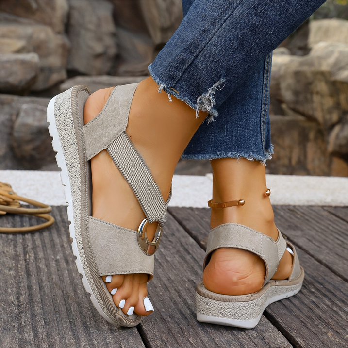 Skylar | Flat Sandals With Metal Buckle