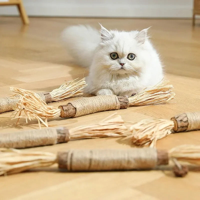🔥😻Natural Silvervine Chew Sticks – Organic Dental Treats for Cats