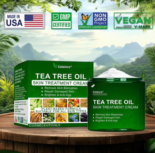 ✅ Celsiora® Tea Tree Oil Skincare Cream: Clears blemishes, repairs damaged skin, brightens complexion, and provides anti-aging care ❤️‍🔥