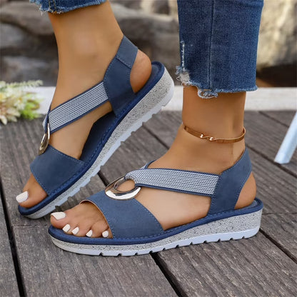 Skylar | Flat Sandals With Metal Buckle