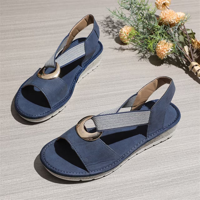 Skylar | Flat Sandals With Metal Buckle