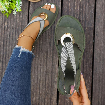 Skylar | Flat Sandals With Metal Buckle