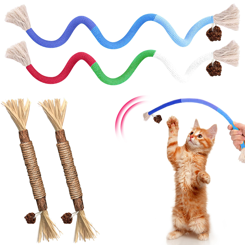 Mresio®🔥😻 Cat Toys Chew Rope & Silvervine Sticks for Bored Indoor Adult Cats