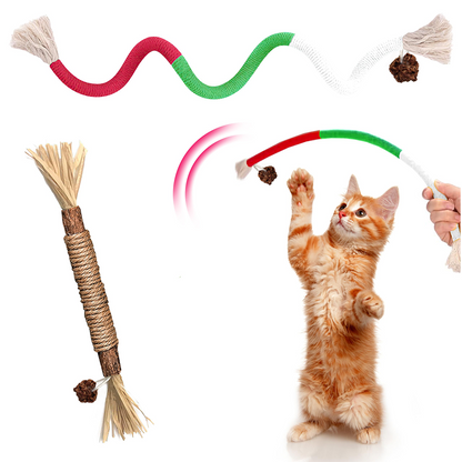 Mresio®🔥😻 Cat Toys Chew Rope & Silvervine Sticks for Bored Indoor Adult Cats